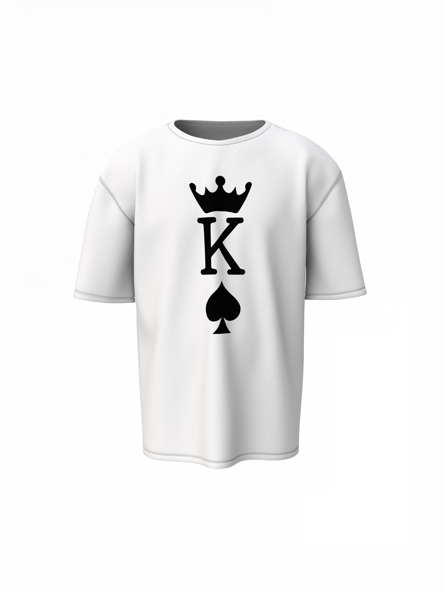 King & Queen Oversized T-Shirts for Couples Matching Wear
