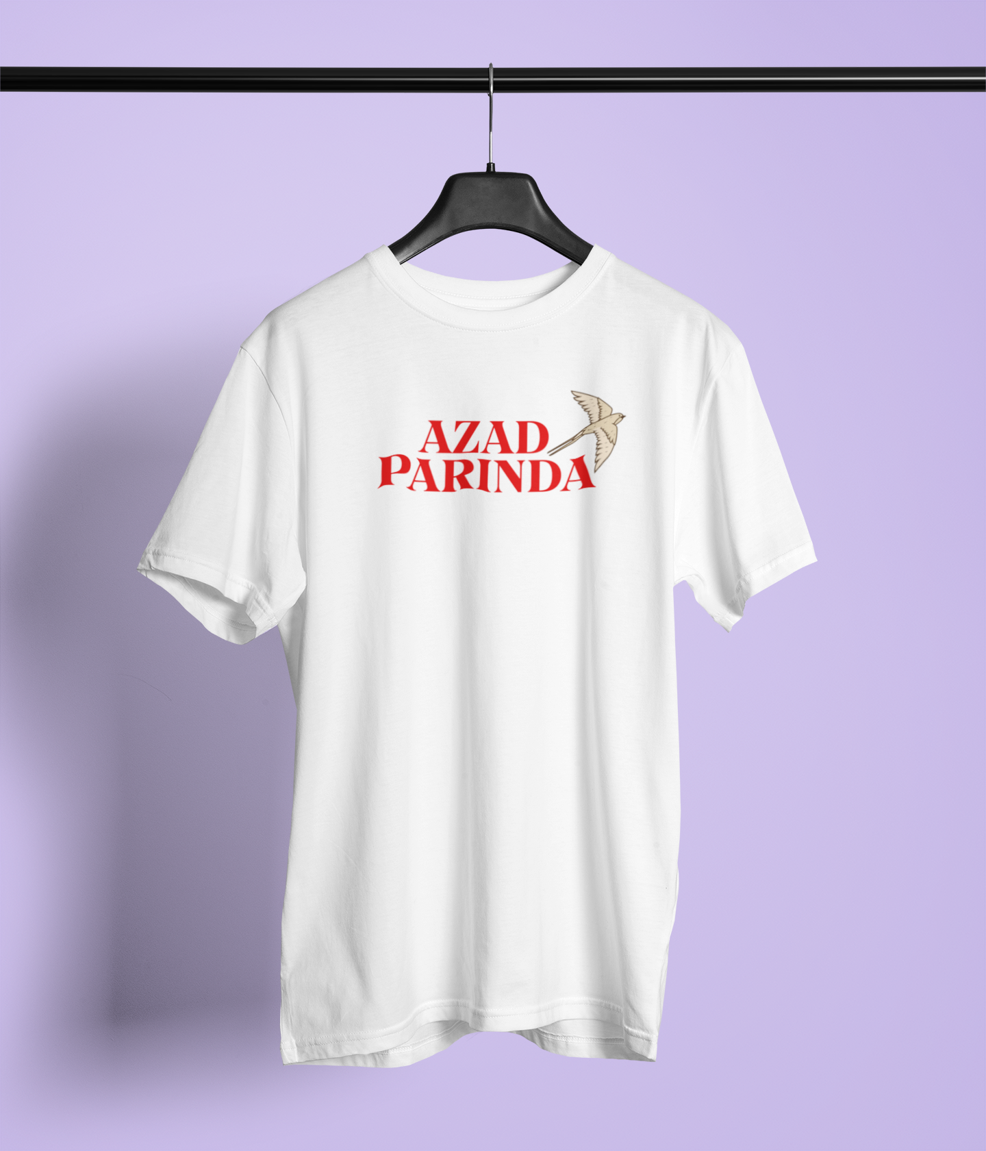 Azad Parinda Unisex White Round Neck T-Shirt | Desi Graphic
