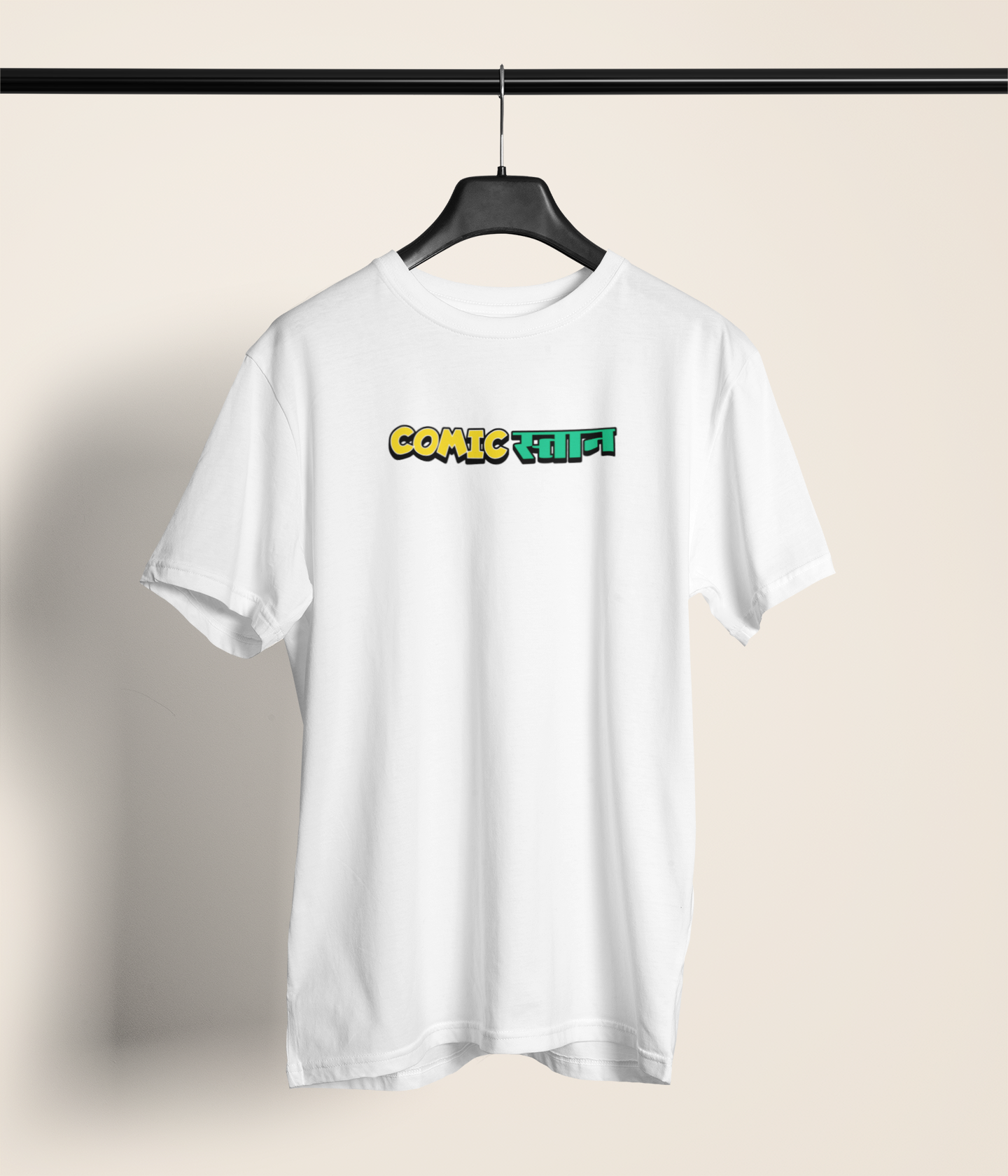 Comicstan Unisex White Round Neck T-Shirt | Desi Graphic