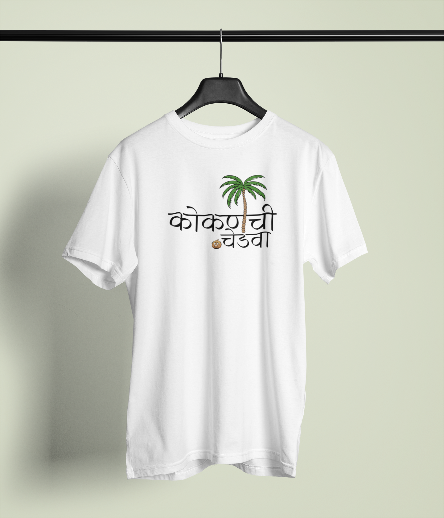 Kokan Chi Chedva White Round Neck Unisex T-shirt | Marathi Designs