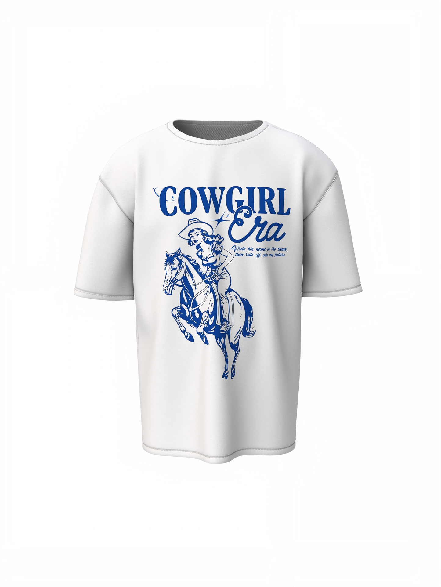 Cow Girl Era Oversized T-Shirt Stylish Western Graphic Design