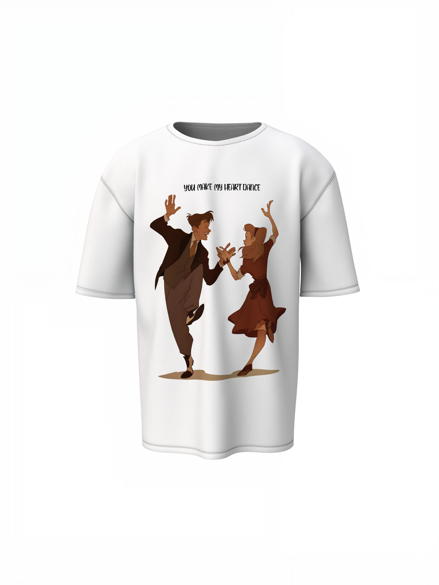 Dancing Couple Oversized T-Shirts Express Love & Every Move