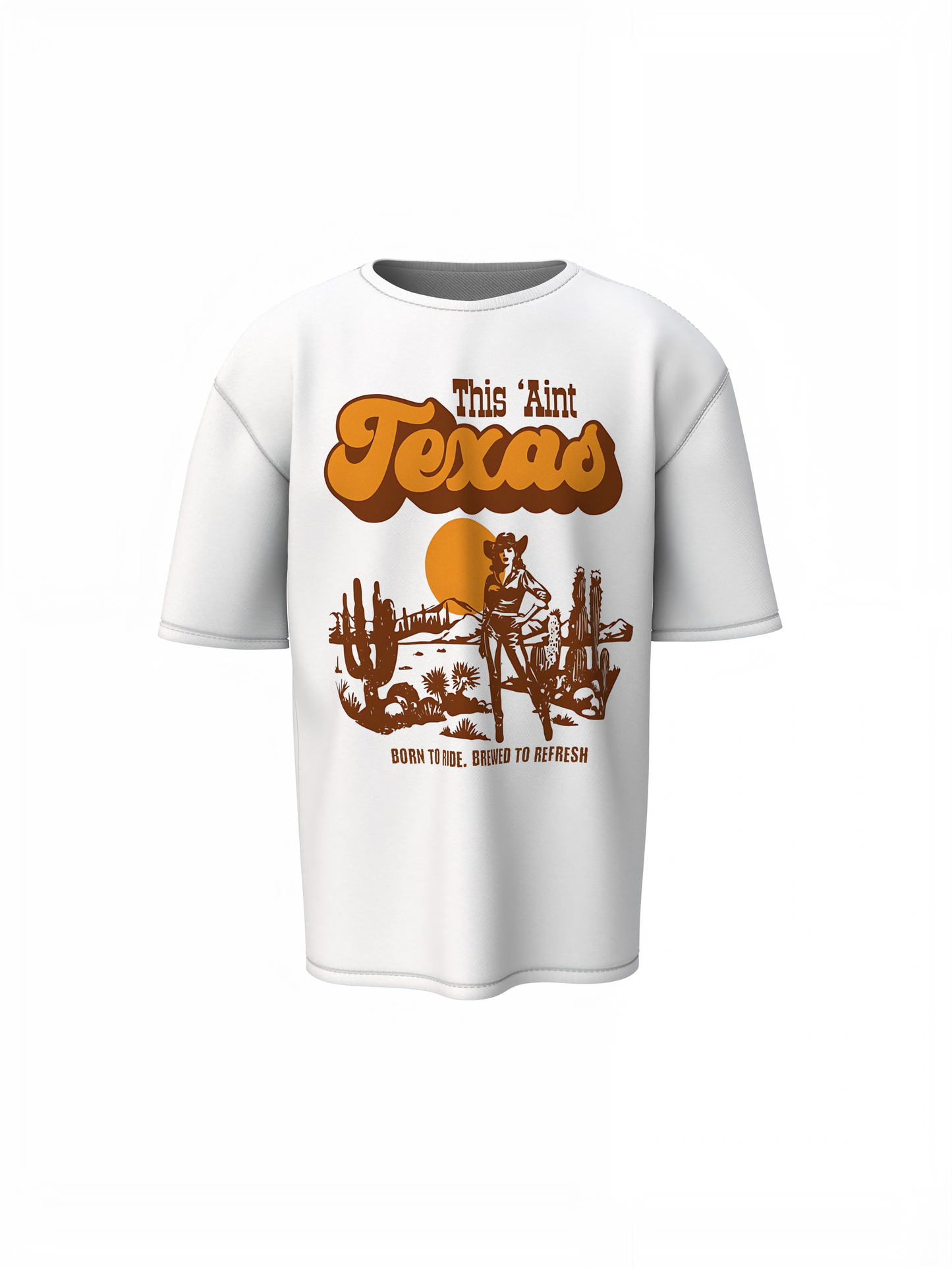 Texas Oversized T-Shirt Western Graphic Streetwear Tee Fits