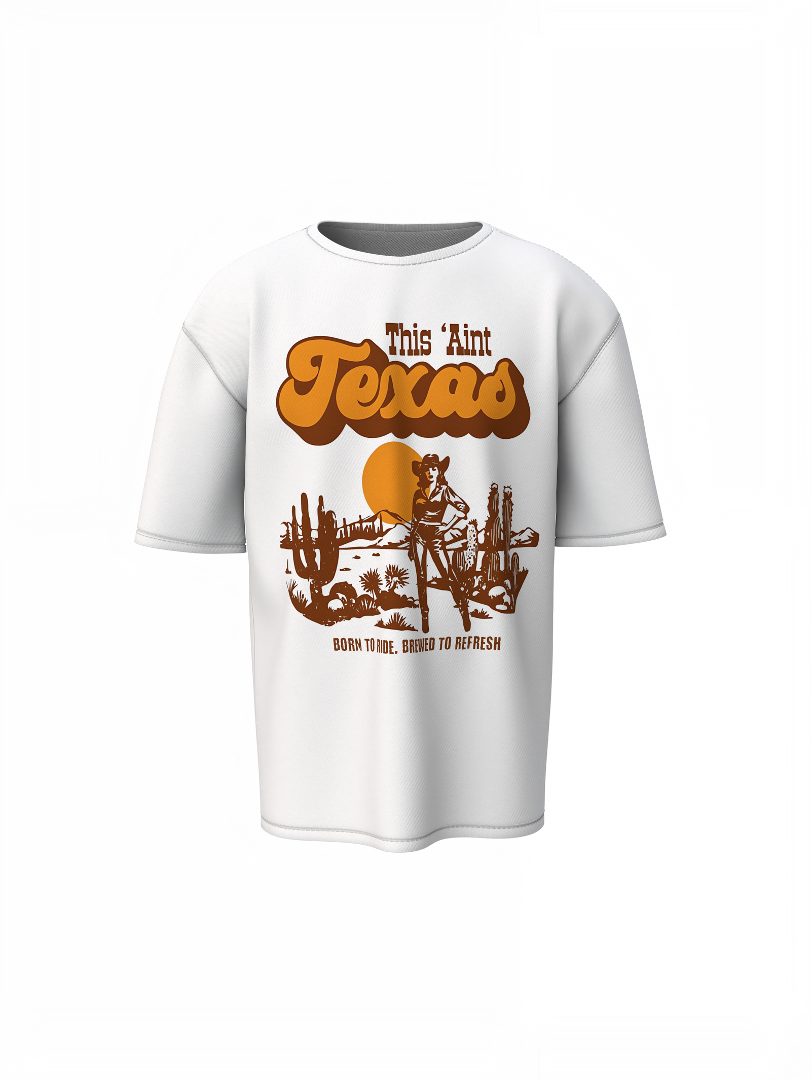 Texas Oversized T-Shirt Western Graphic Streetwear Tee Fits