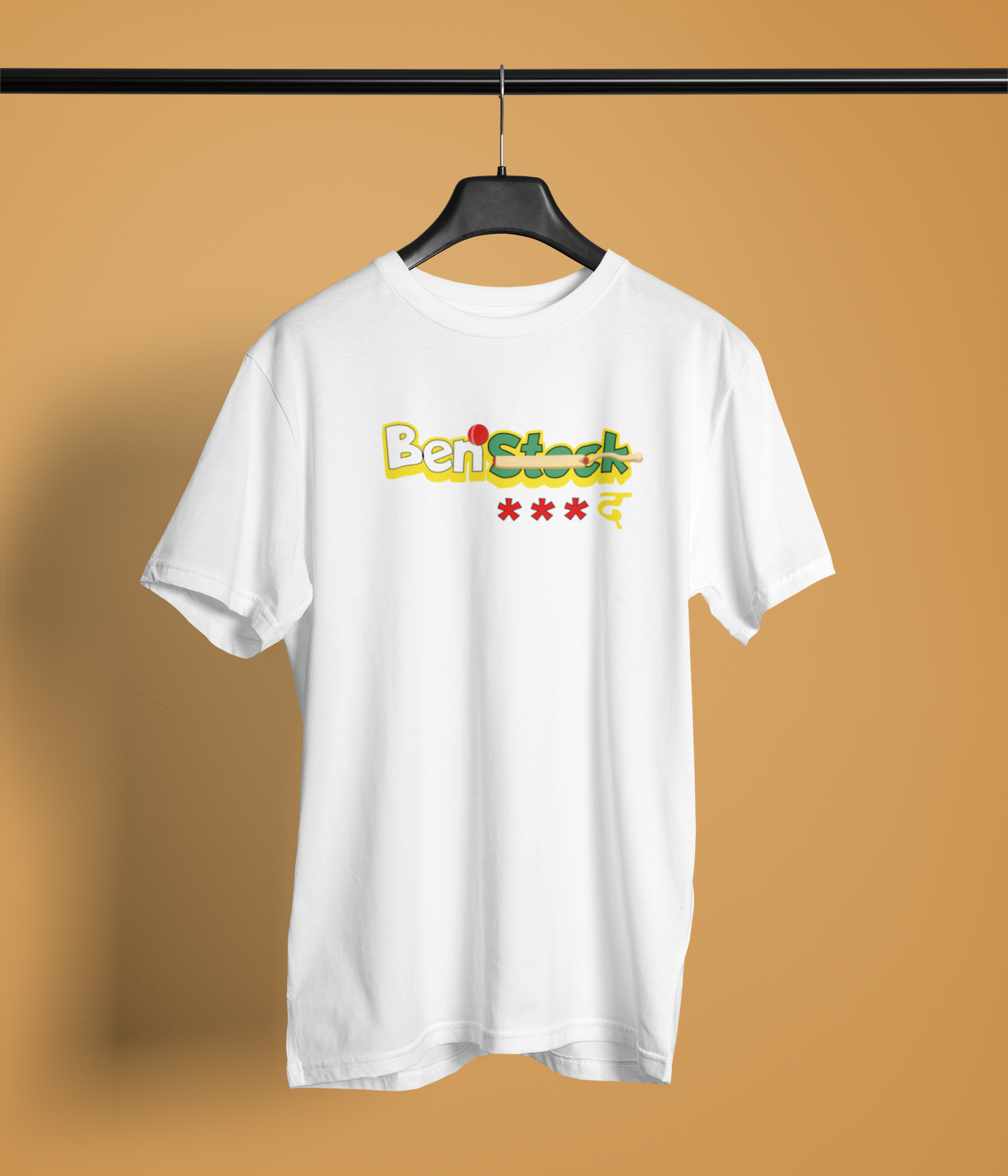 Benstock Unisex White Round Neck T-Shirt Trendy Desi Graphic