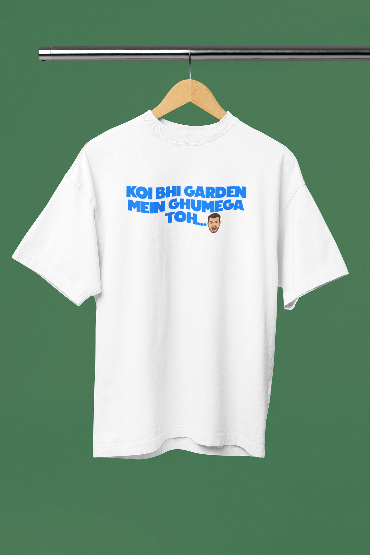 Garden Me Ghumega Toh Graphic White Oversized Unisex T-Shirt