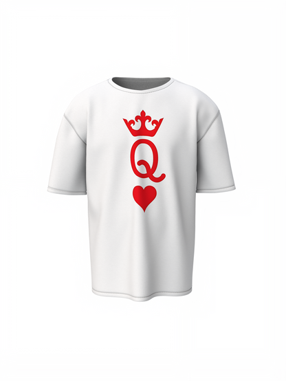 King & Queen Oversized T-Shirts for Couples Matching Wear