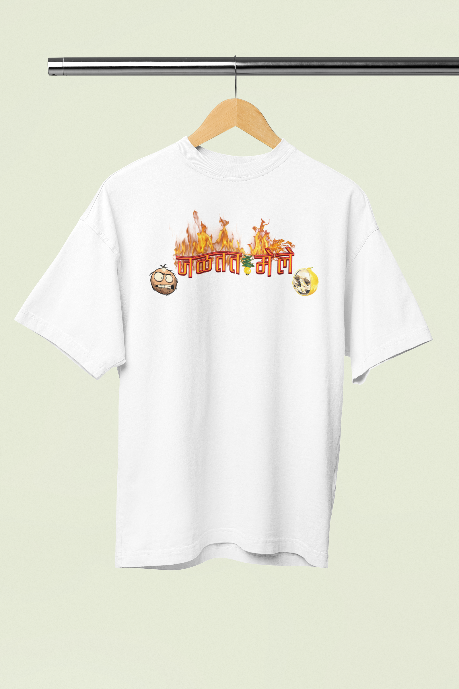 Jaltat Mele White Oversized T-Shirt – Marathi Streetwear