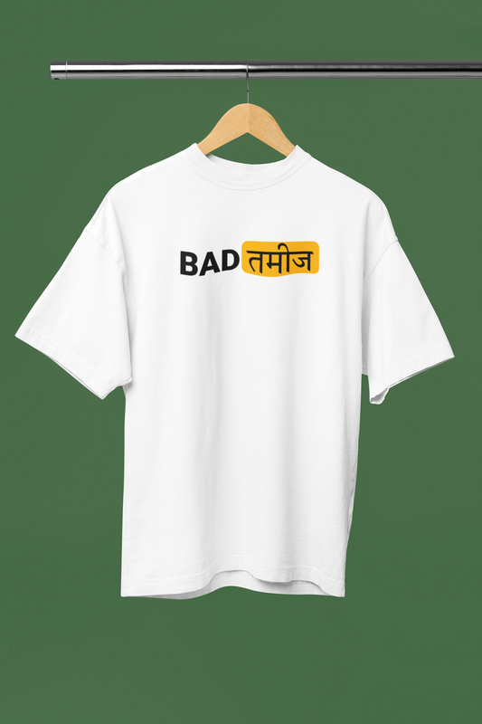 Batmeez Graphic White Oversized Unisex T-Shirt Stylish Tee