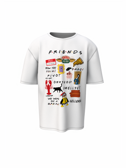 Friends Icons Oversized T-Shirt  Relive the Laughs in Style.