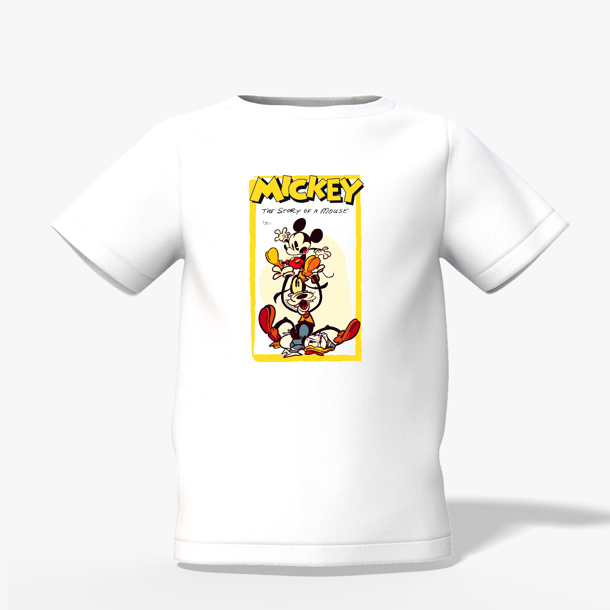 Mickey Cartoon Graphic Kid’s White Printed T-Shirt