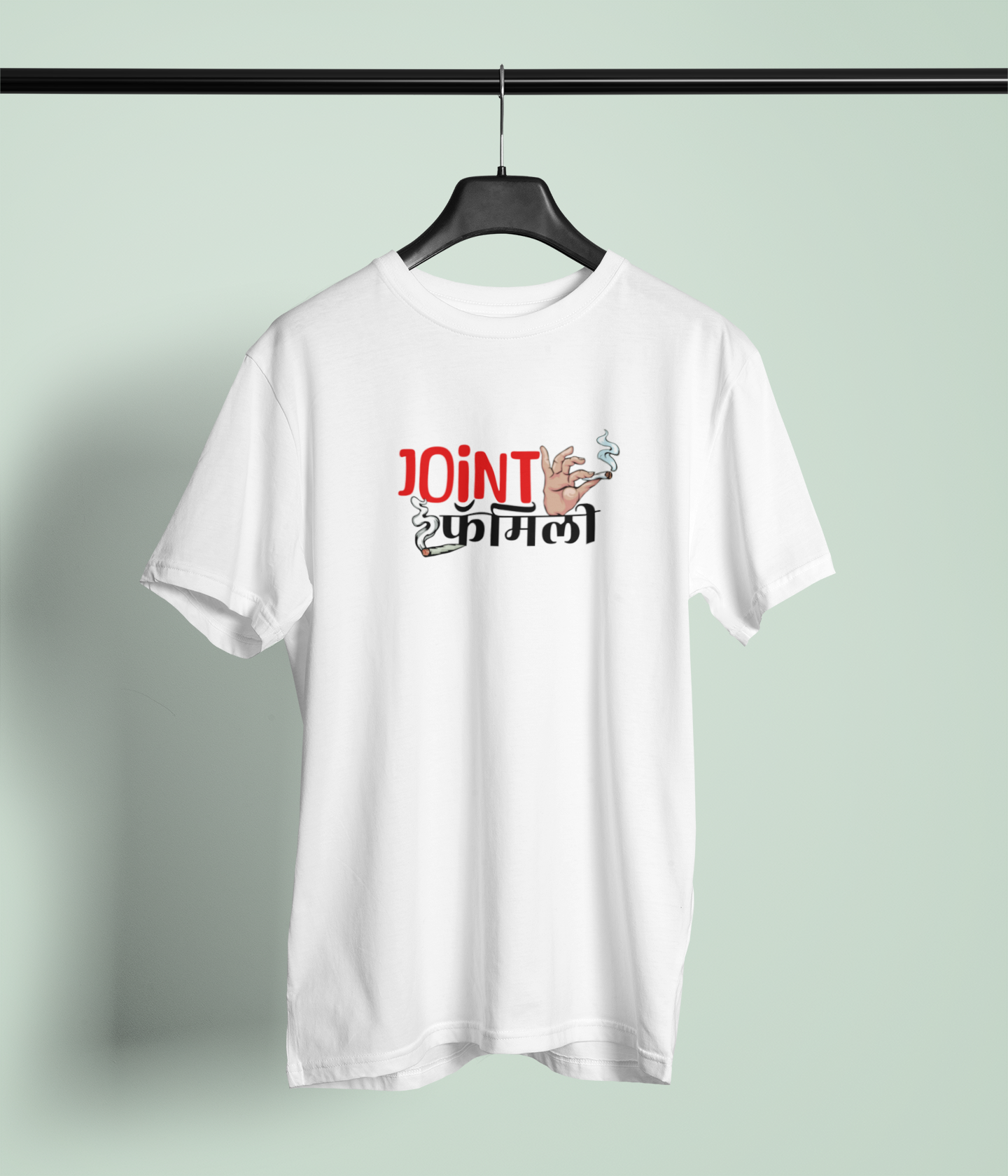 Joint Family White Round Neck Unisex T-shirt Marathi Designs