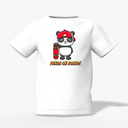 Panda On Rock Graphic Kid’s White Printed T-Shirt