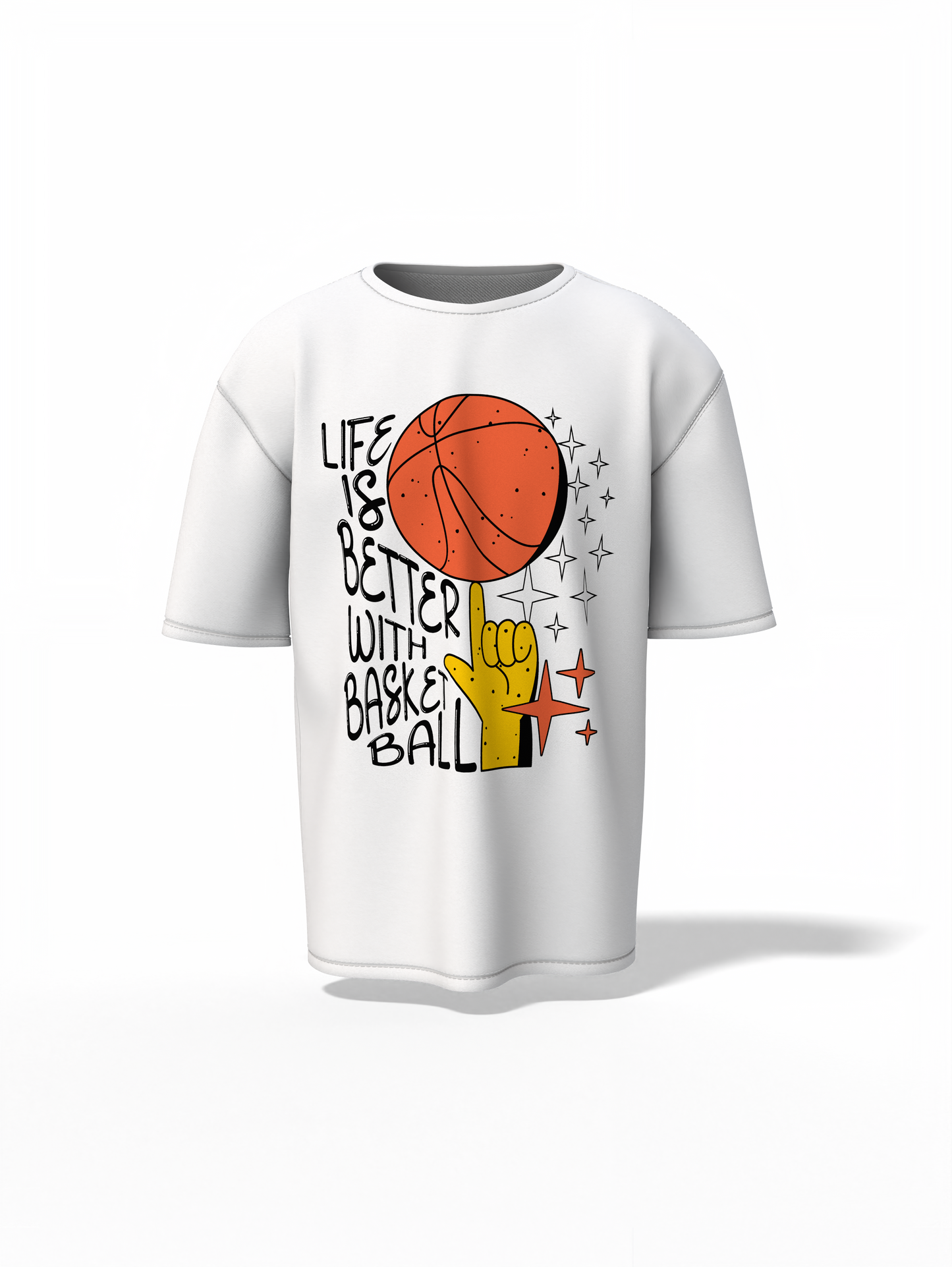 Better Life With Basketball Oversized T-Shirt Trendy Wear