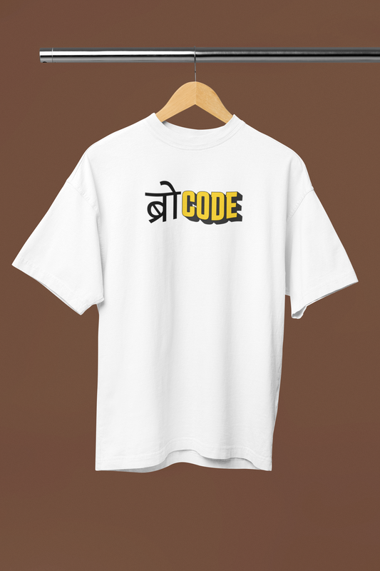 Brocode Graphic White Oversized Unisex T-Shirt Desi Tee