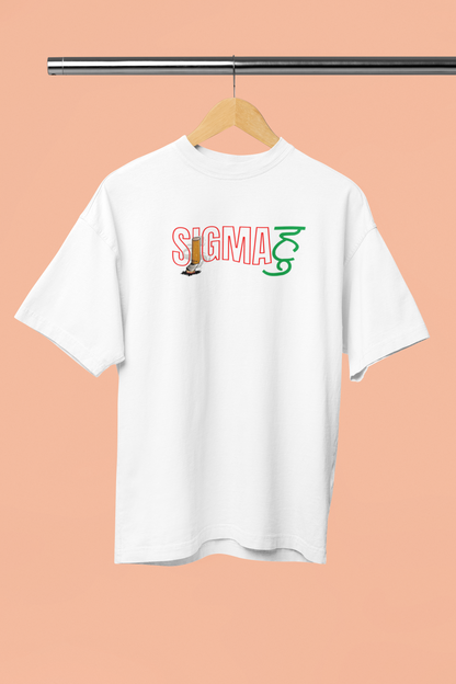 Sigma Huu White Oversized Unisex T-Shirt Trendy Desi Design