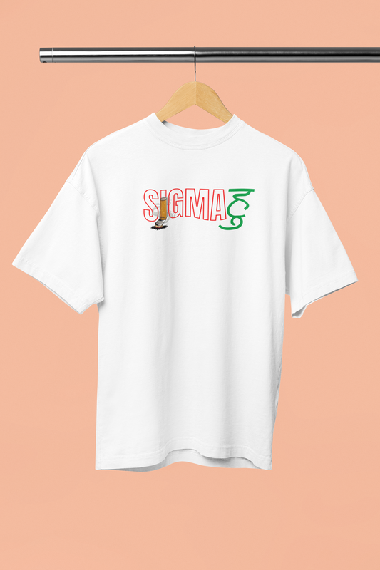 Sigma Huu White Oversized Unisex T-Shirt Trendy Desi Design