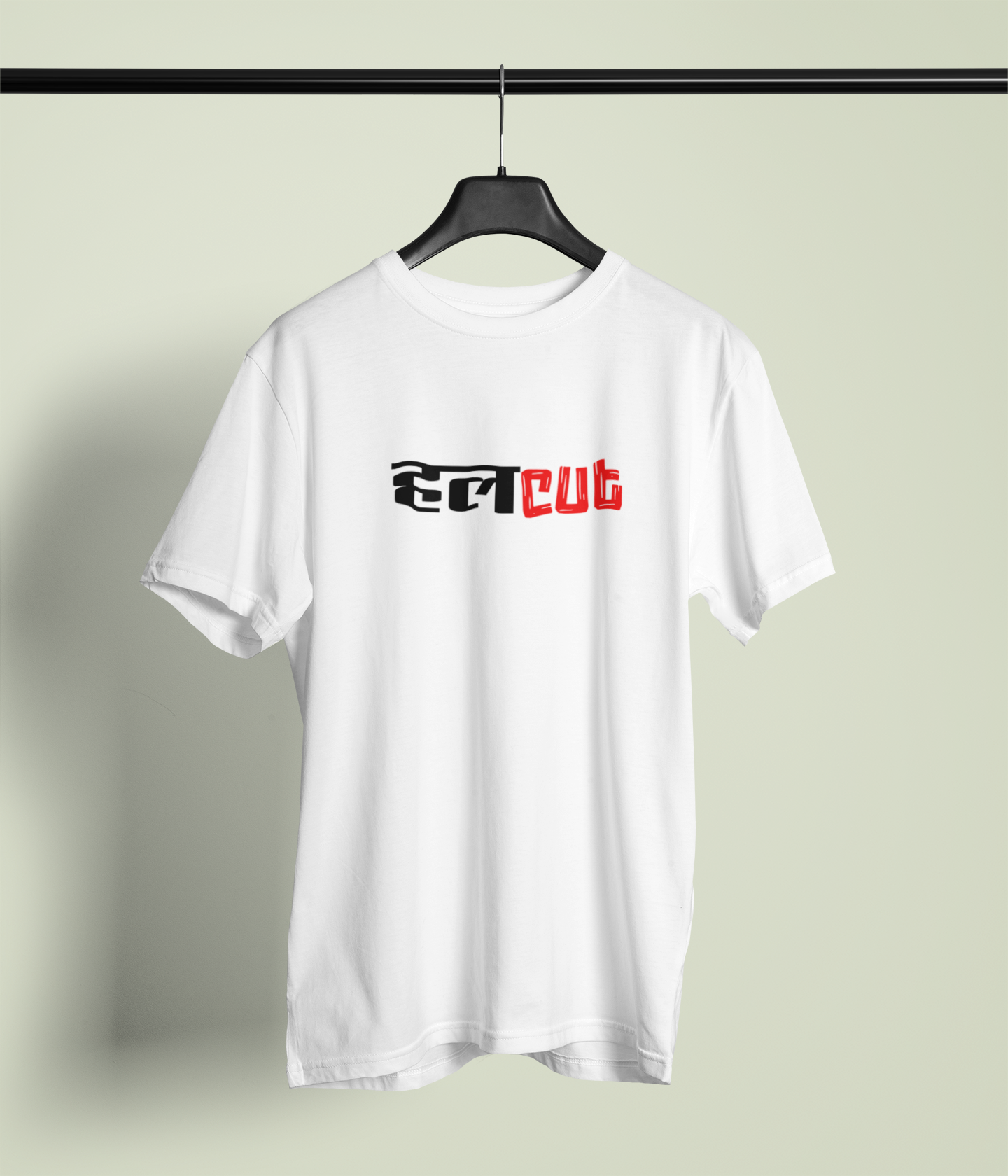 Halcut White Round Neck Unisex T-shirt | Marathi Designs