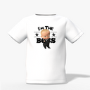 I Am Boss Graphic Kid’s White Printed T-Shirt