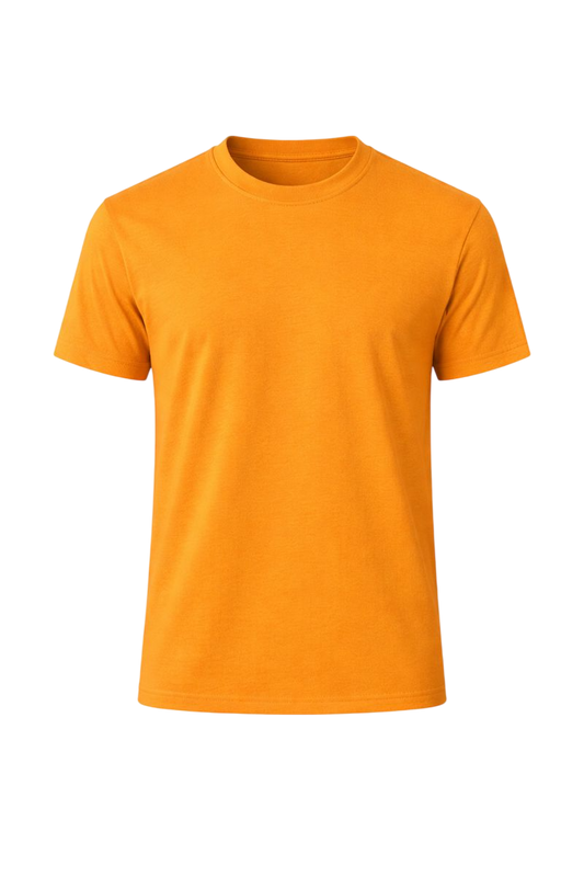 Yellow Bulk Unisex Round Neck Half Sleeve T-Shirt