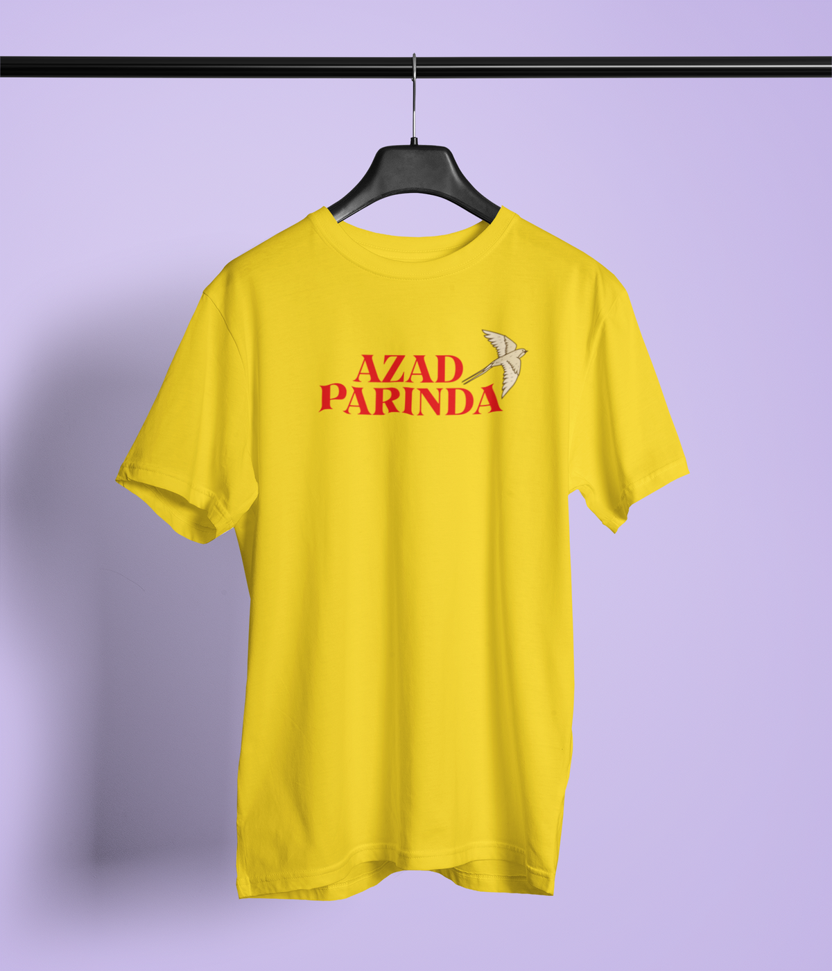 Azad Parinda Unisex Yellow Round Neck T-Shirt | Desi Graphic