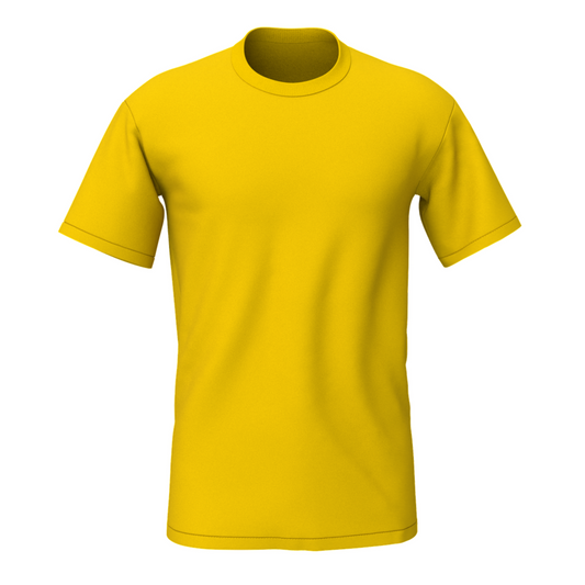 Plain round neck t-shirt - s / yellow / men’s