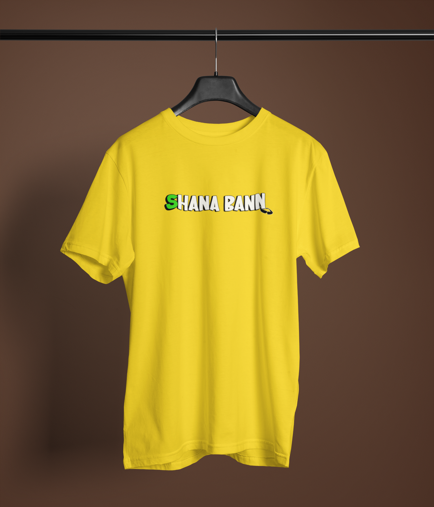 Shana Ban Unisex Yellow Round Neck T-Shirt | Desi Graphic