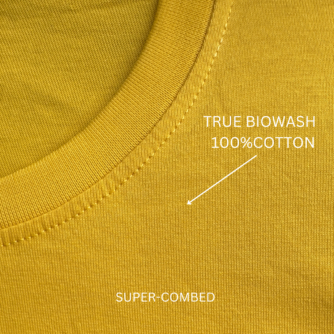 Self power is true half sleeve yellow round neck t-shirt for women by hello