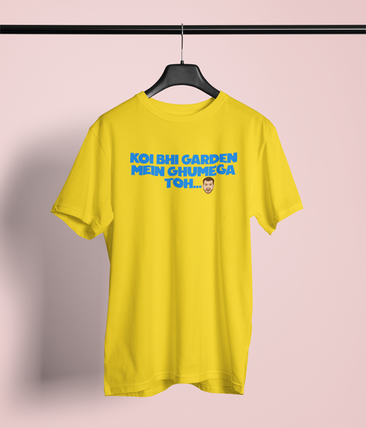 Garden Me Ghumega Toh Unisex Yellow T-Shirt – Desi Graphic