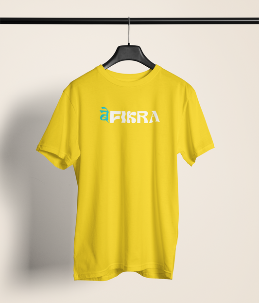 Befikra Unisex Yellow Round Neck T-Shirt Trendy Casual Wear