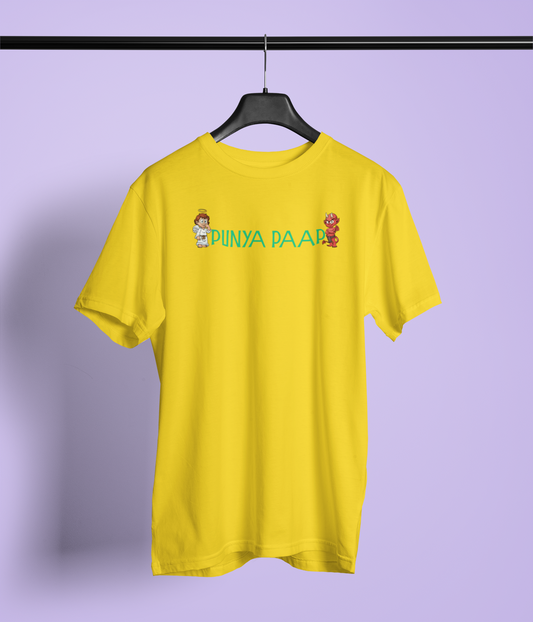 Punya Paap Unisex Yellow Round Neck T-Shirt | Desi Graphic