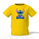 Stitch Cartoon Graphic Kid’s Yellow Printed T-Shirt