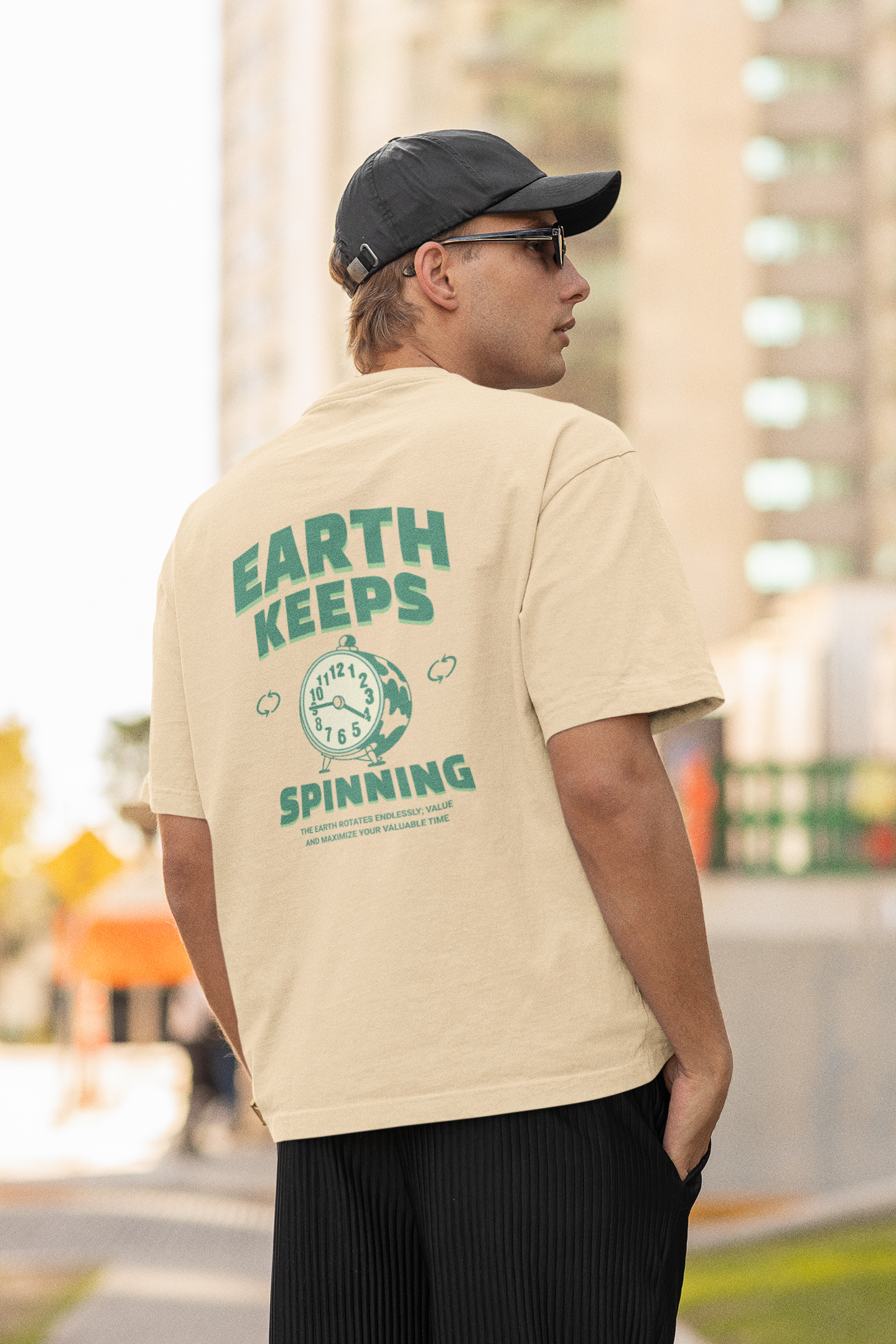 Spinning earth oversized t-shirt