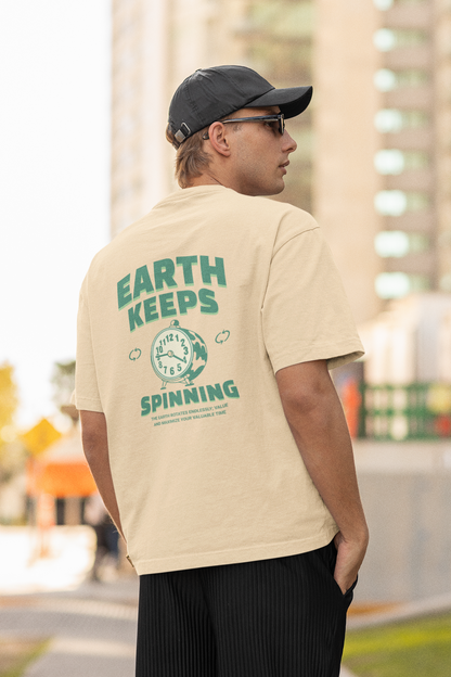Spinning earth oversized t-shirt