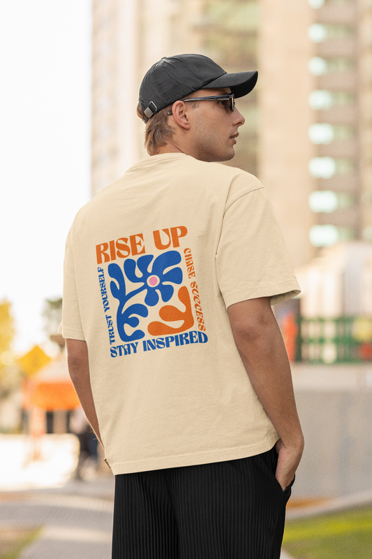 Rise up unisex beige oversized t-shirt