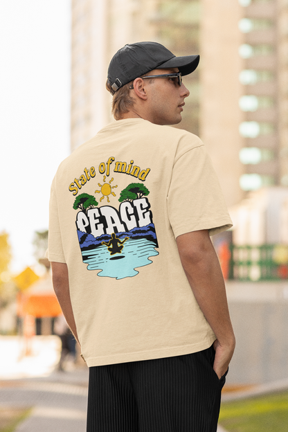 State of mind unisex beige oversized t-shirt