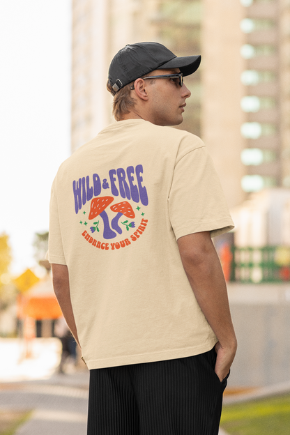 Wild & free unisex beige oversized t-shirt