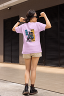 Life Goals Half Sleeve Lavender Oversized T-Shirt for Women by Hello Swanky