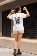 Life Goals Half Sleeve White Oversized T-Shirt for Women by Hello Swanky