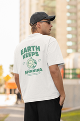 Spinning earth oversized t-shirt