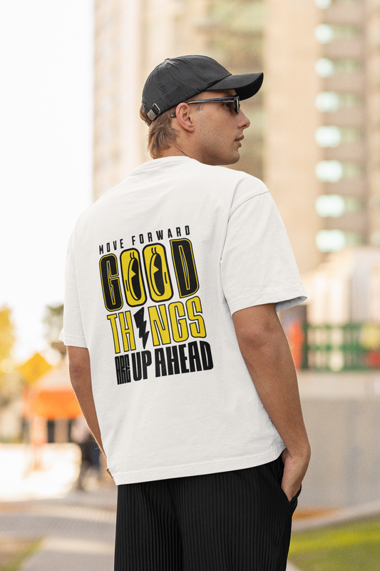 Good Things Unisex White Oversized T-Shirt Stylish Streetwear