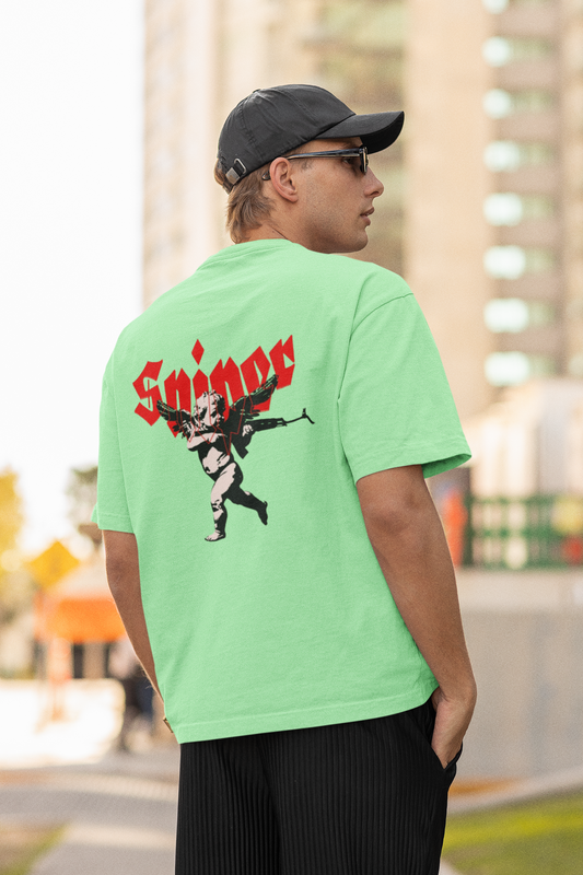 Sniper Boy Saga Green Oversized T-Shirt Casual Streetwear Tee