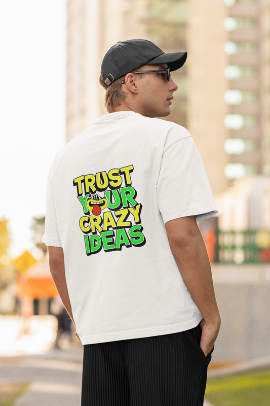 Crazy ideas half sleeve white oversized t-shirt for men by hello swanky