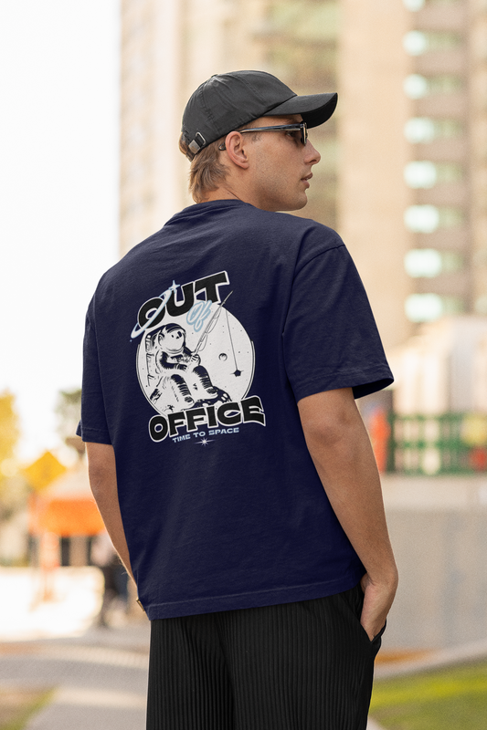 Out of office unisex nay blue oversized t-shirt