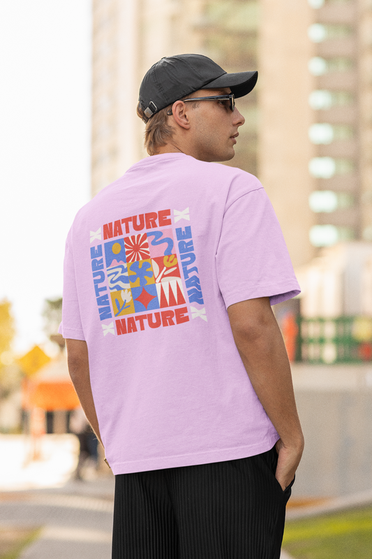 Nature graphic unisex lavender oversized t-shirt