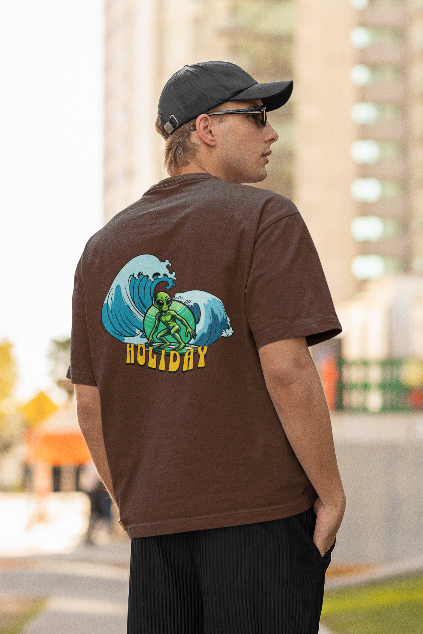 Holiday unisex brown oversized t-shirt