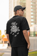 Money Power Half Sleeve Black Oversized T-Shirt for Men by Hello Swanky