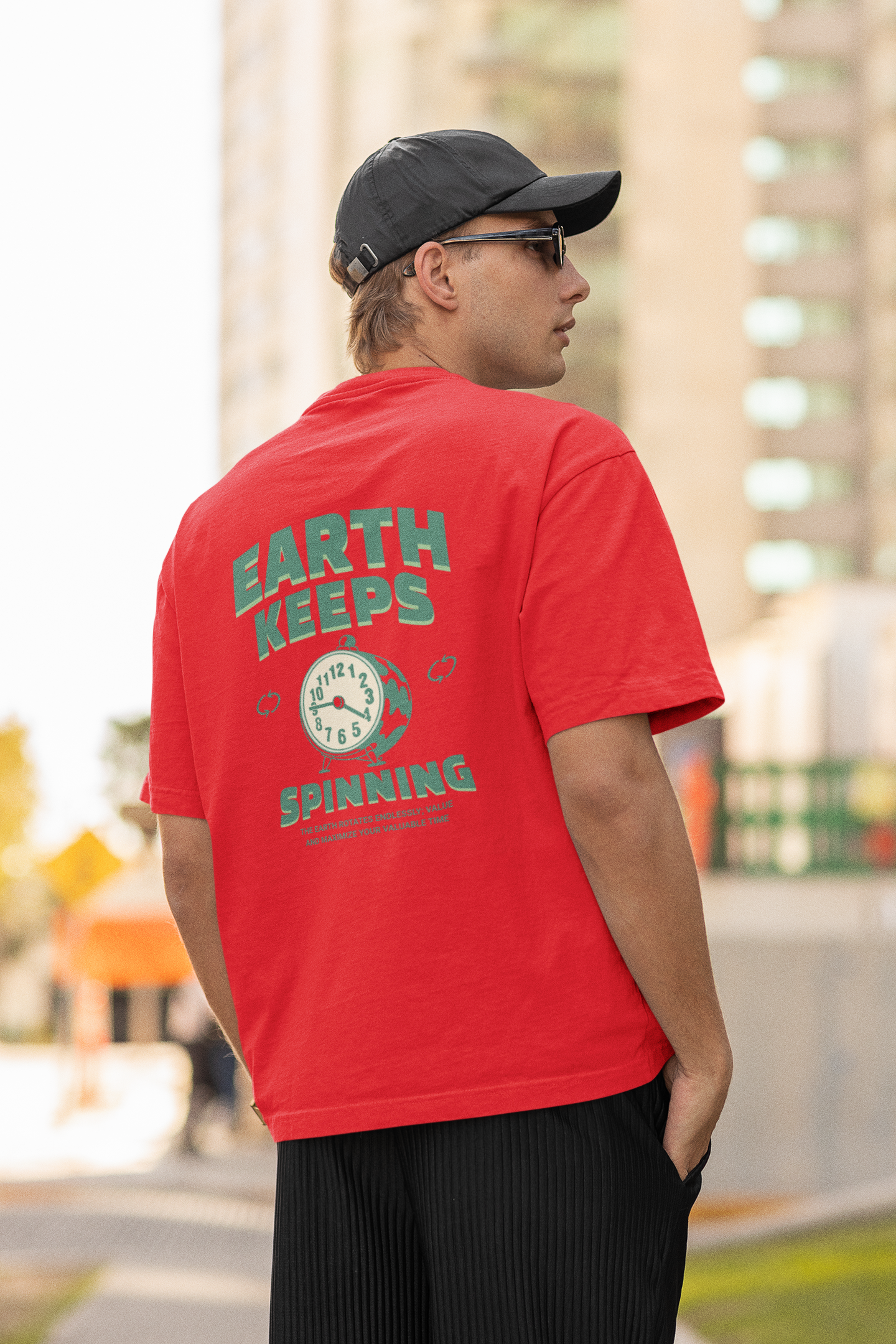 Spinning earth oversized t-shirt
