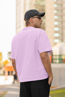 Hello Swanky Men's Plain Lavender Oversized Half Sleeve T-Shirt - Round Neck