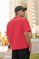 Hello Swanky Men's Plain Red Oversized Half Sleeve T-Shirt - Round Neck